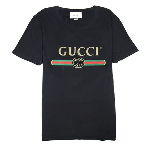 gucci black tee logo|gucci logo t shirt.